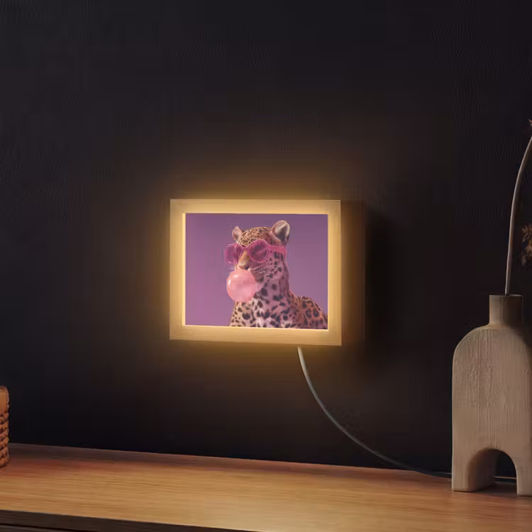 Lightbox - Wandleuchte - Panther - Sonnenbrille - Kaugummiblase - Rosa — 2