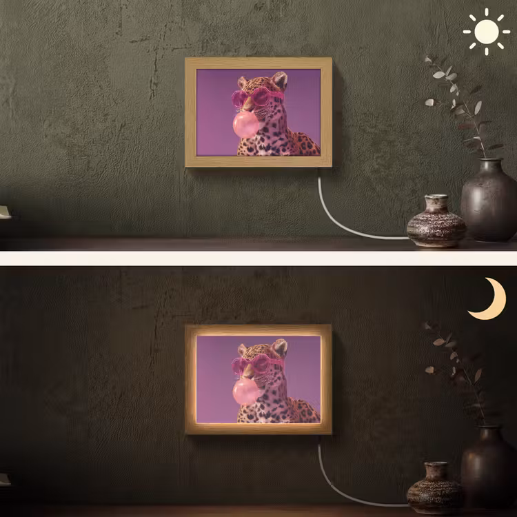 Lightbox - Wandleuchte - Panther - Sonnenbrille - Kaugummiblase - Rosa — 3