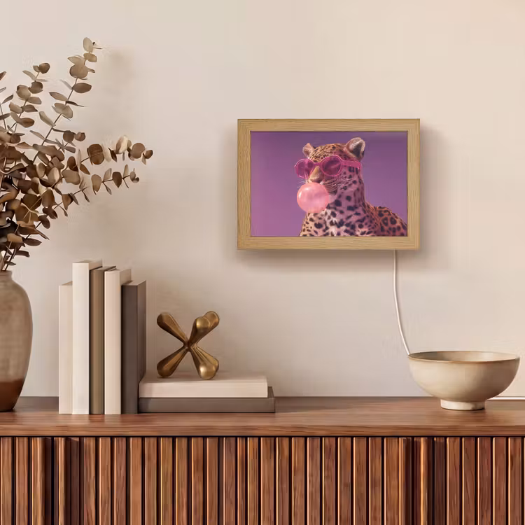 Lightbox - Wandleuchte - Panther - Sonnenbrille - Kaugummiblase - Rosa — 4