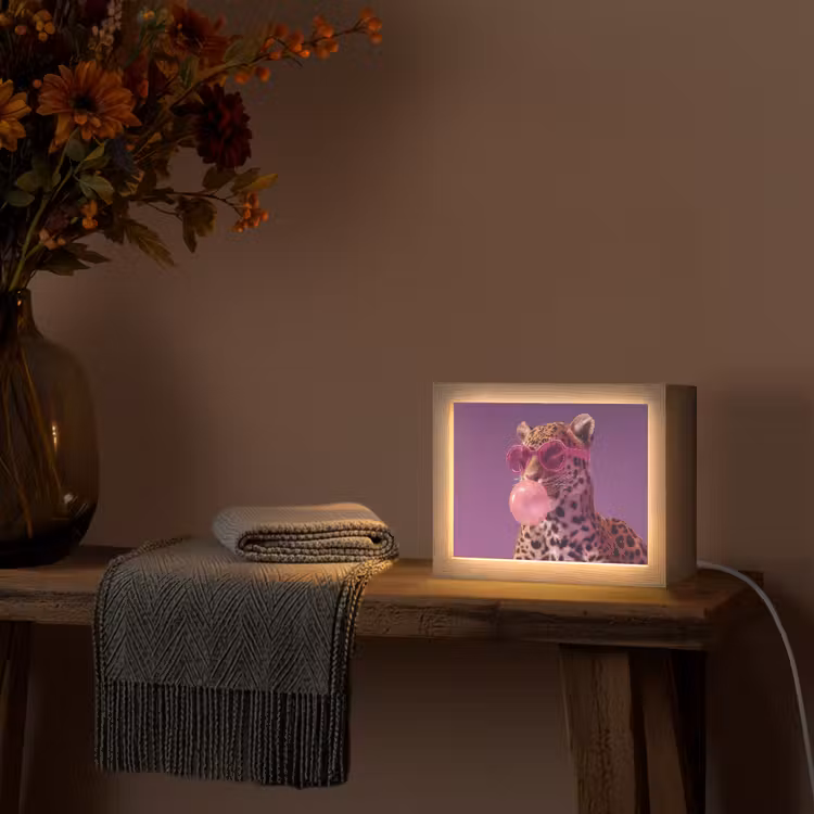 Lightbox - Wandleuchte - Panther - Sonnenbrille - Kaugummiblase - Rosa — 5