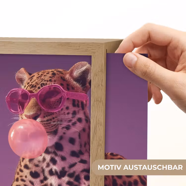 Lightbox - Wandleuchte - Panther - Sonnenbrille - Kaugummiblase - Rosa — 6
