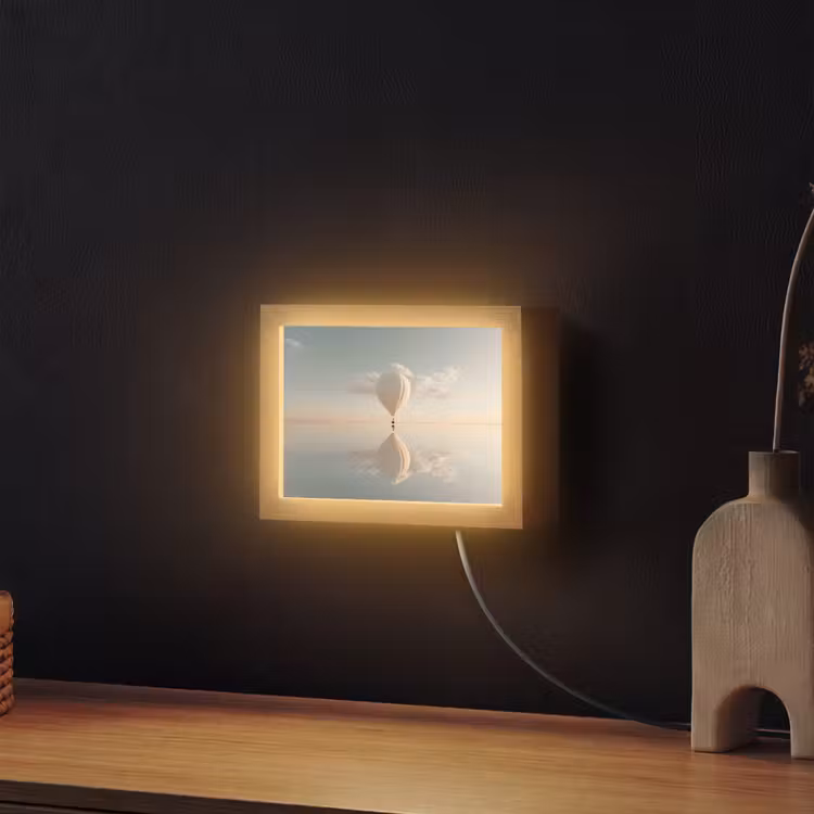 Lightbox - Wandleuchte - Heißluftballon - Wolken - Wasser - Blau — 2