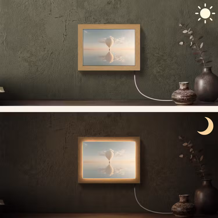 Lightbox - Wandleuchte - Heißluftballon - Wolken - Wasser - Blau — 3