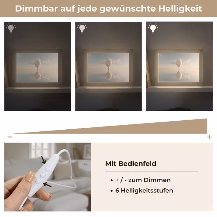 Lightbox - Wandleuchte - Heißluftballon - Wolken - Wasser - Blau — 8