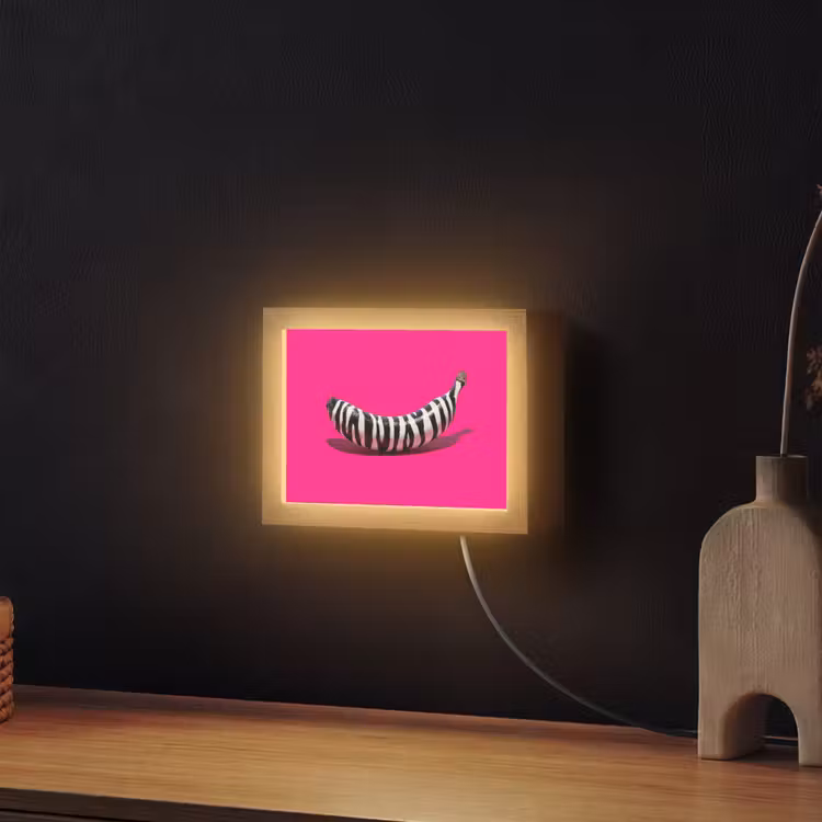 Lightbox - Wandleuchte - Banane - Zebramuster - Rosa — 2