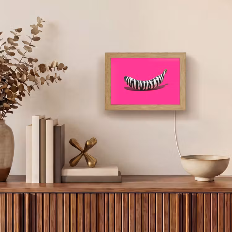 Lightbox - Wandleuchte - Banane - Zebramuster - Rosa — 4