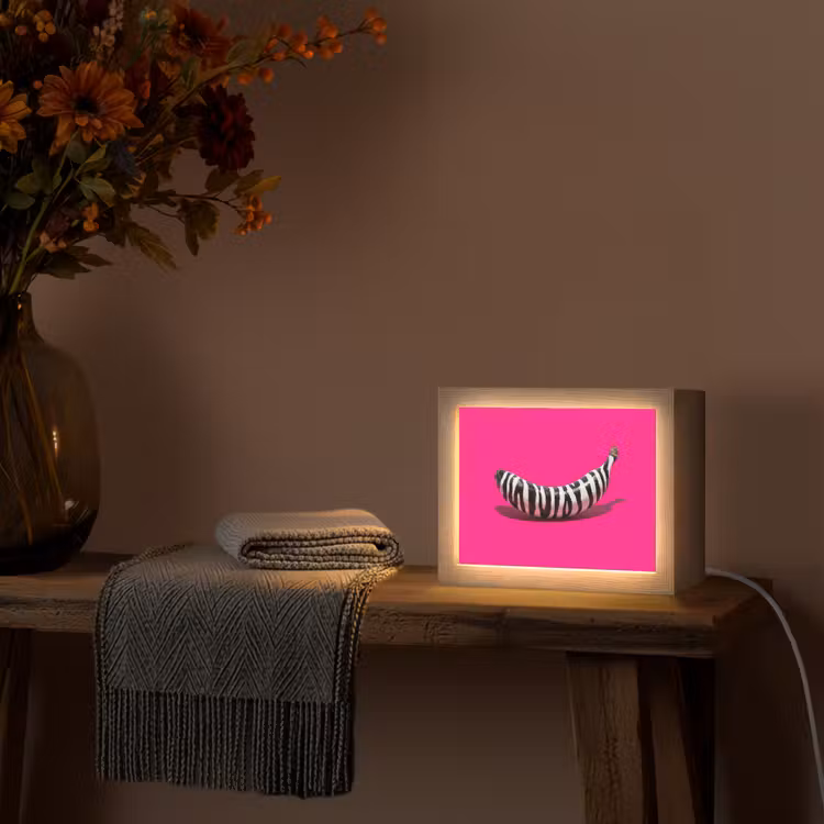 Lightbox - Wandleuchte - Banane - Zebramuster - Rosa — 5