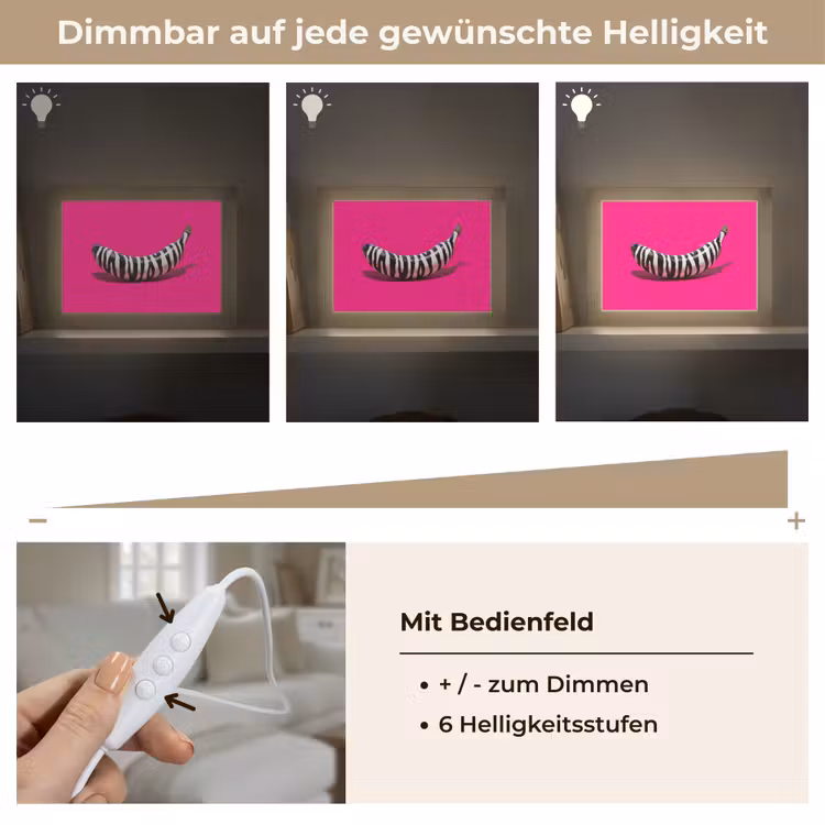 Lightbox - Wandleuchte - Banane - Zebramuster - Rosa — 8