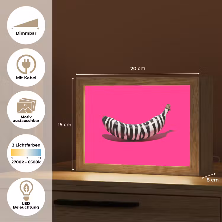Lightbox - Wandleuchte - Banane - Zebramuster - Rosa — 9