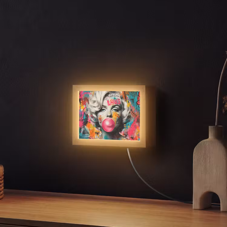 Lightbox - Wandleuchte - Frau - Kaugummi - Graffiti - Neonfarben — 2