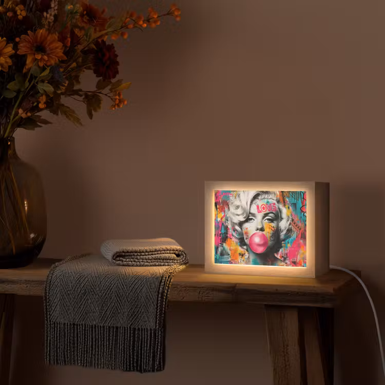 Lightbox - Wandleuchte - Frau - Kaugummi - Graffiti - Neonfarben — 5