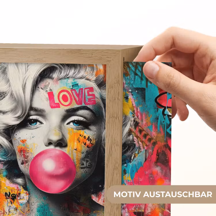 Lightbox - Wandleuchte - Frau - Kaugummi - Graffiti - Neonfarben — 6