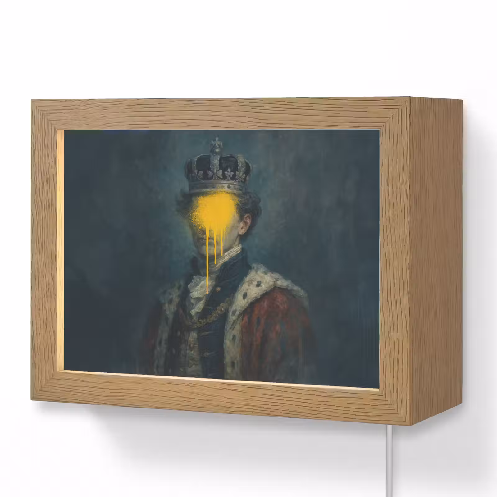 Lightbox - Wandleuchte - König - Porträt - Tropfende gelbe Farbe — 1