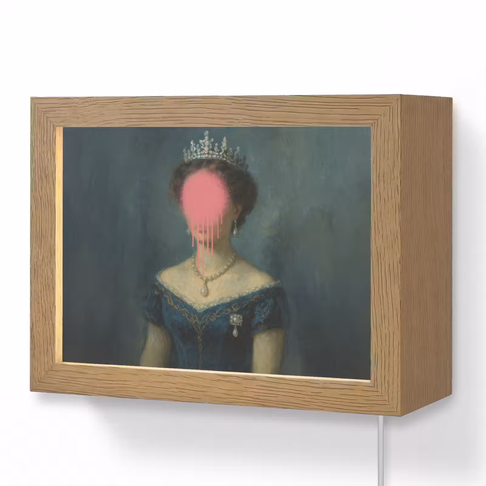 Lightbox - Wandleuchte - Krone - Rosa tropfende Farbe - Porträt — 1