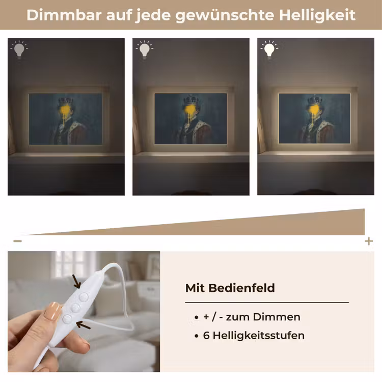 Lightbox - Wandleuchte - König - Porträt - Tropfende gelbe Farbe — 8