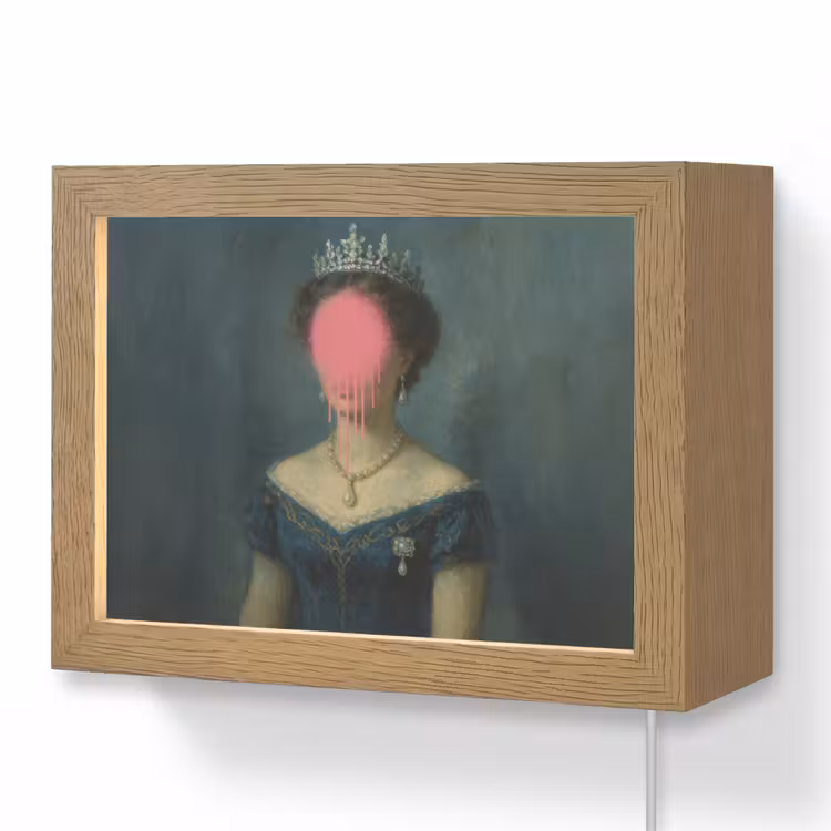 Lightbox - Wandleuchte - Krone - Rosa tropfende Farbe - Porträt — 1