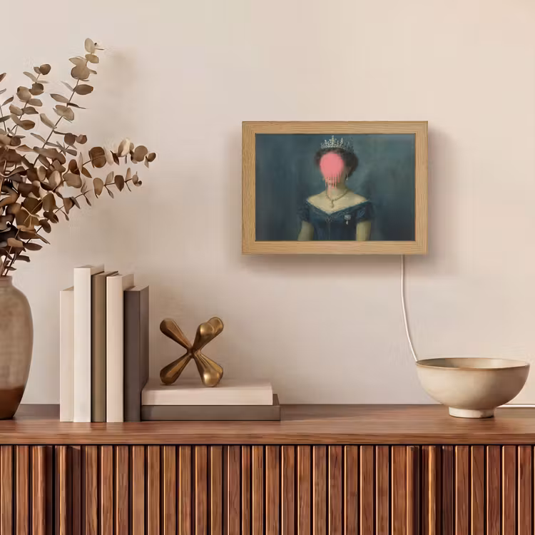 Lightbox - Wandleuchte - Krone - Rosa tropfende Farbe - Porträt — 4