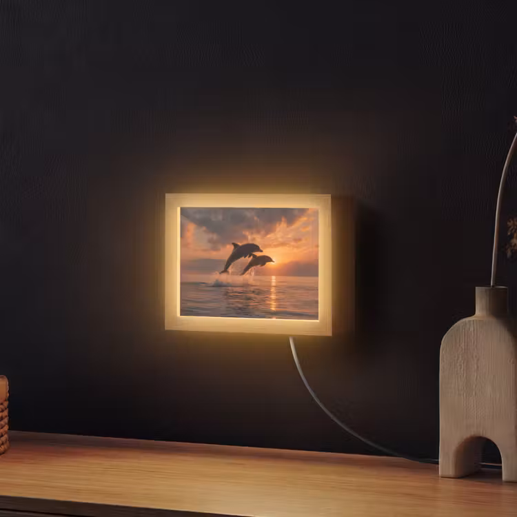 Lightbox - Wandleuchte - Delfine - Meer - Realistisch — 2