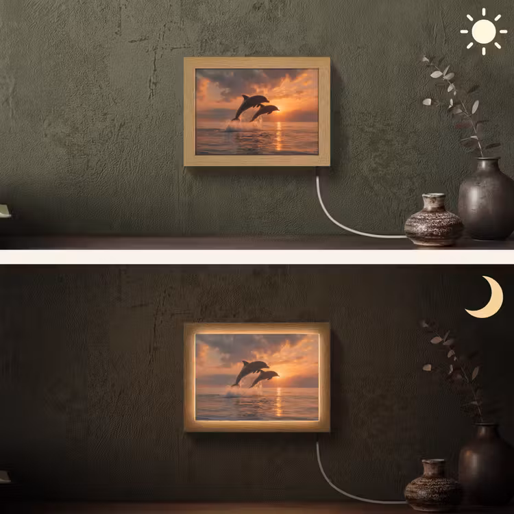 Lightbox - Wandleuchte - Delfine - Meer - Realistisch — 3