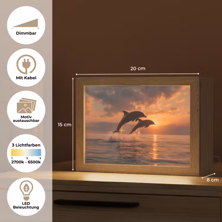 Lightbox - Wandleuchte - Delfine - Meer - Realistisch — 9
