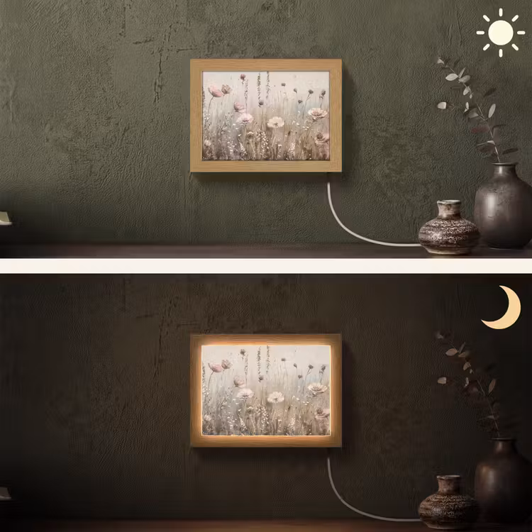Lightbox - Wandleuchte - Blumen - Rosa - Modern - Beige — 3