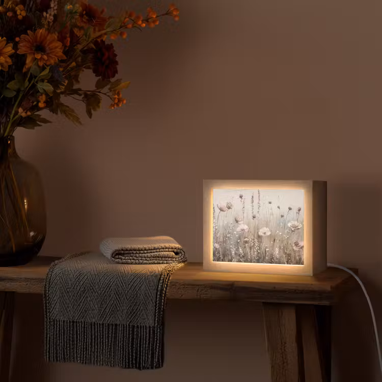 Lightbox - Wandleuchte - Blumen - Rosa - Modern - Beige — 5
