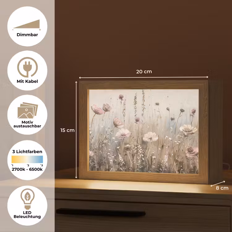 Lightbox - Wandleuchte - Blumen - Rosa - Modern - Beige — 9