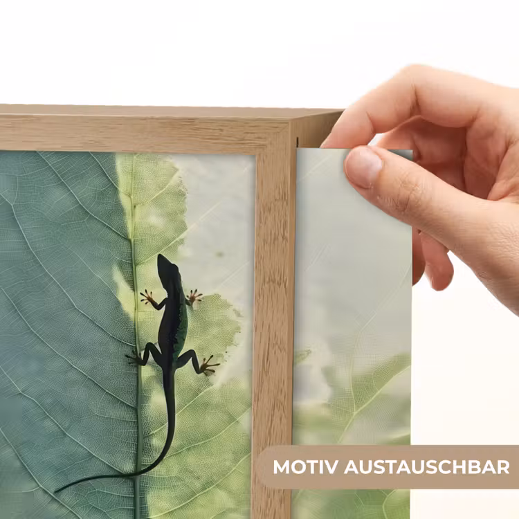 Lightbox - Wandleuchte - Eidechse - Blatt - Venen - Grün — 6
