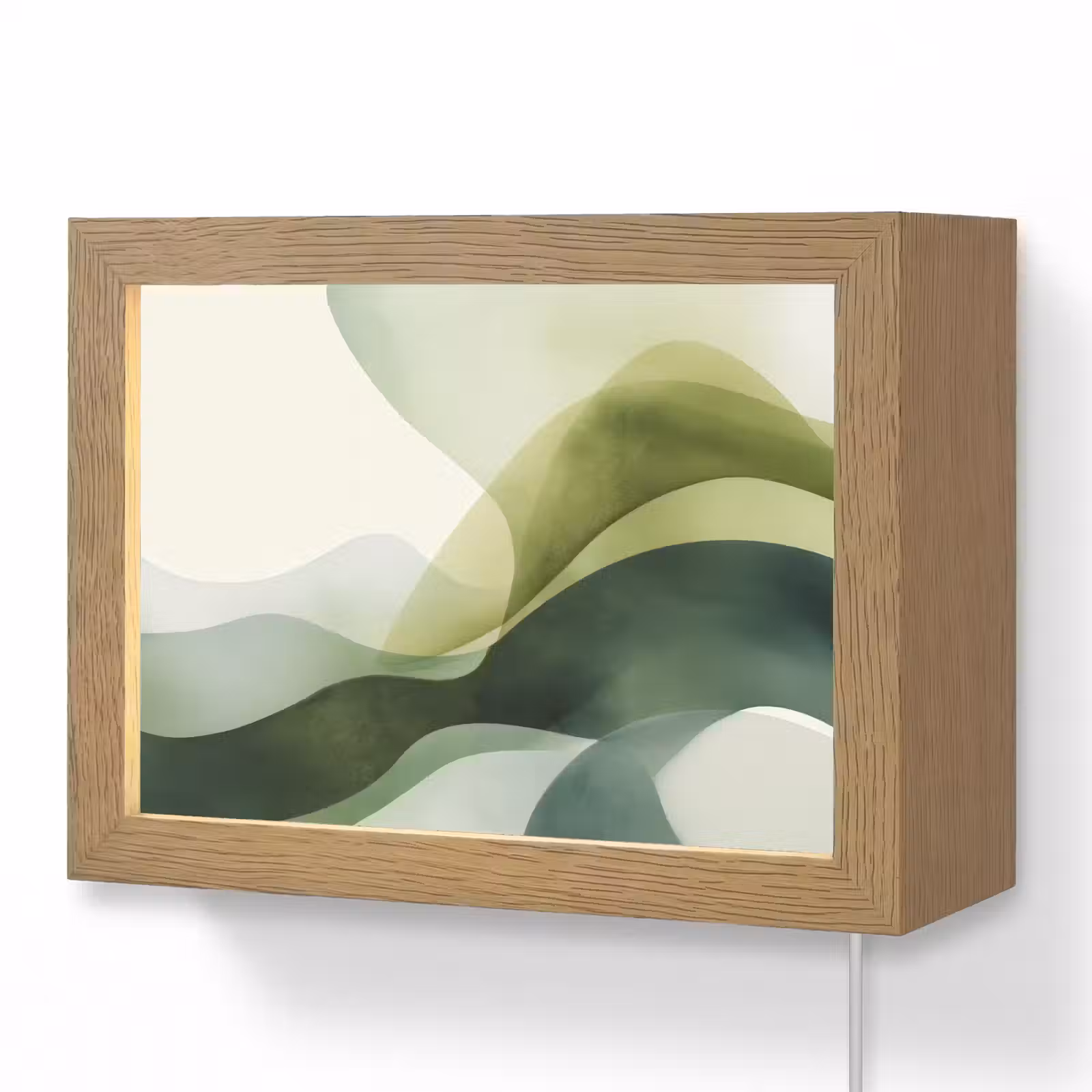 Lightbox - Wandleuchte - Wellen - Abstrakt - Hellgrün - Ornamental — 1
