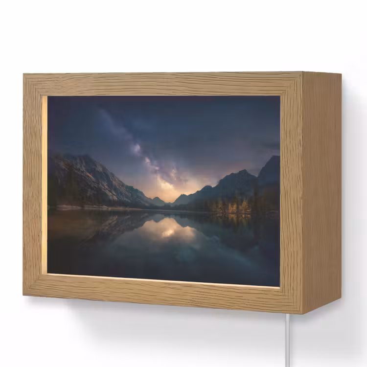 Lightbox - Wandleuchte - Kristallklarer See - Bergen — 1