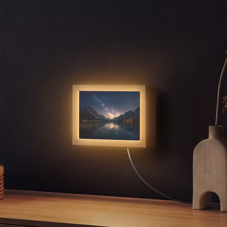 Lightbox - Wandleuchte - Kristallklarer See - Bergen — 2