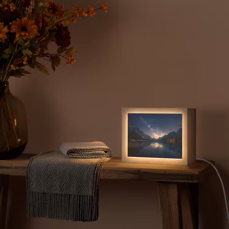 Lightbox - Wandleuchte - Kristallklarer See - Bergen — 5