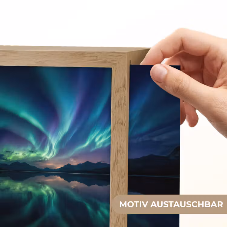Lightbox - Wandleuchte - Nordlichter - Farbenfroh - Bergsee — 6