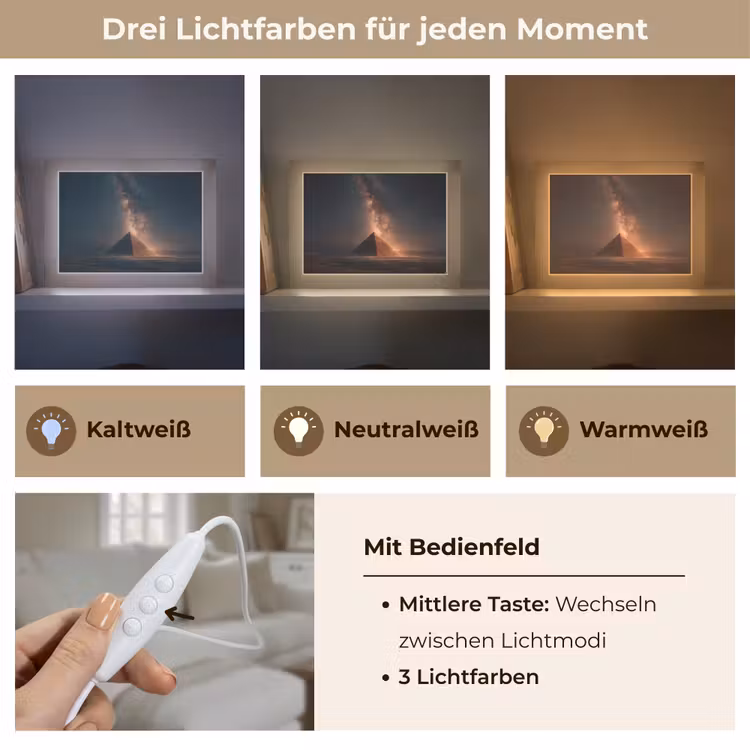 Lightbox - Wandleuchte - Pyramide - Wüste - Licht — 7