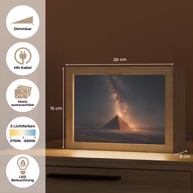 Lightbox - Wandleuchte - Pyramide - Wüste - Licht — 9