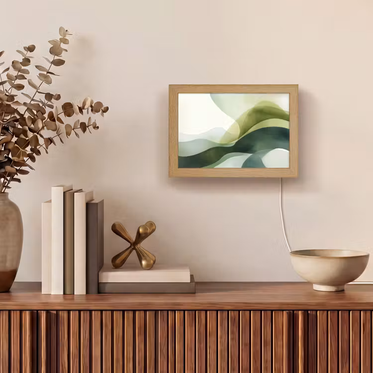 Lightbox - Wandleuchte - Wellen - Abstrakt - Hellgrün - Ornamental — 4