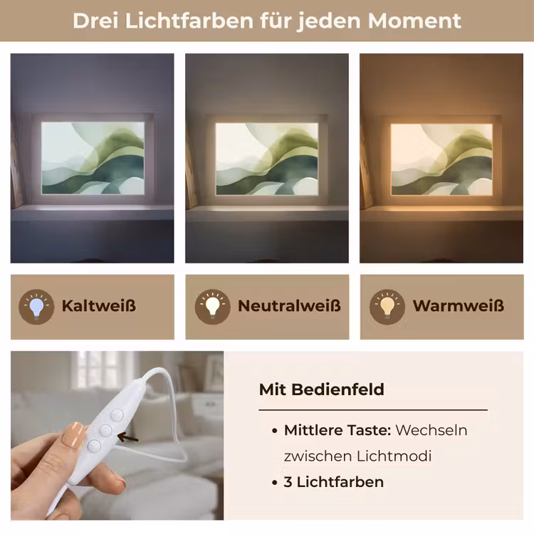 Lightbox - Wandleuchte - Wellen - Abstrakt - Hellgrün - Ornamental — 7