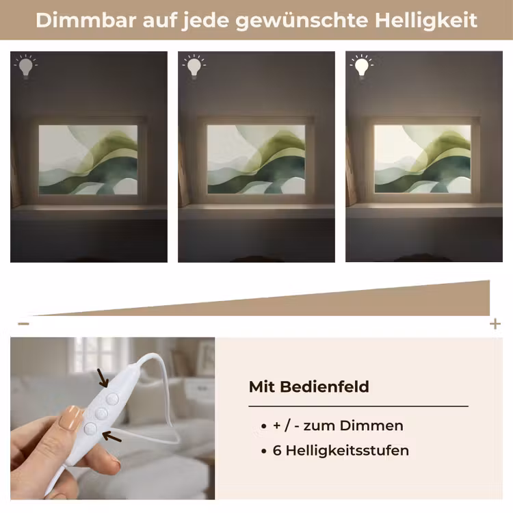 Lightbox - Wandleuchte - Wellen - Abstrakt - Hellgrün - Ornamental — 8