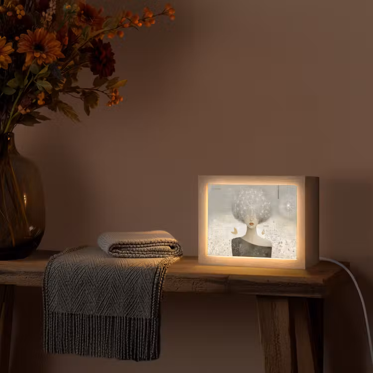 Lightbox - Wandleuchte - Fluff - Frau - Beige — 5