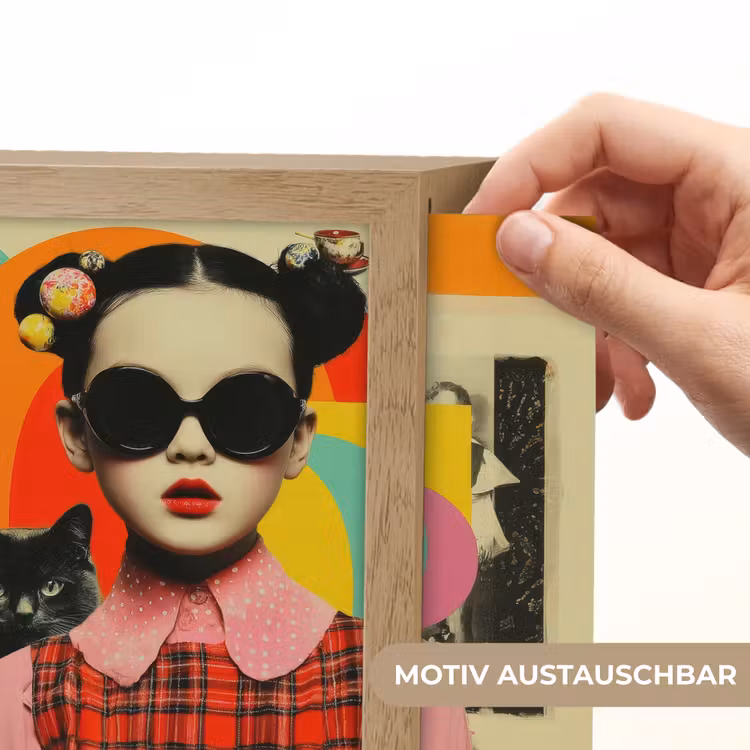 Lightbox - Wandleuchte - Mädchen - Sonnenbrille - Katze - Retro — 6