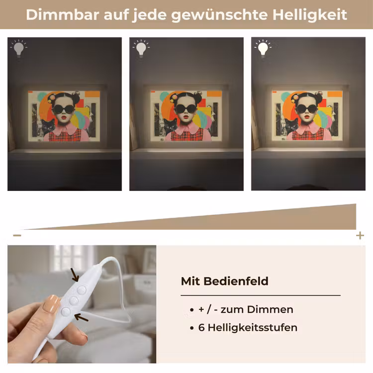 Lightbox - Wandleuchte - Mädchen - Sonnenbrille - Katze - Retro — 8