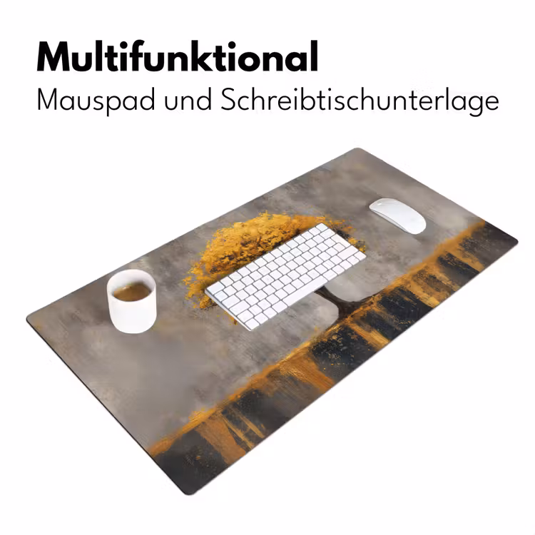Schreibtischunterlage - Baum - Blätter - Gold - Abstrakt — 4