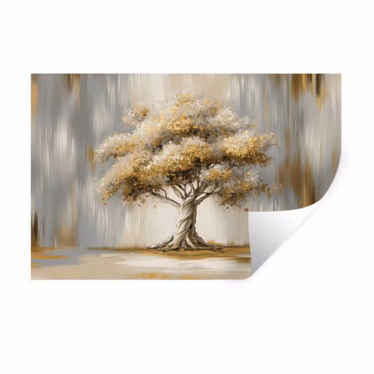 Wandtattoo – Baum - Blätter - Abstrakt - Weiß — 1