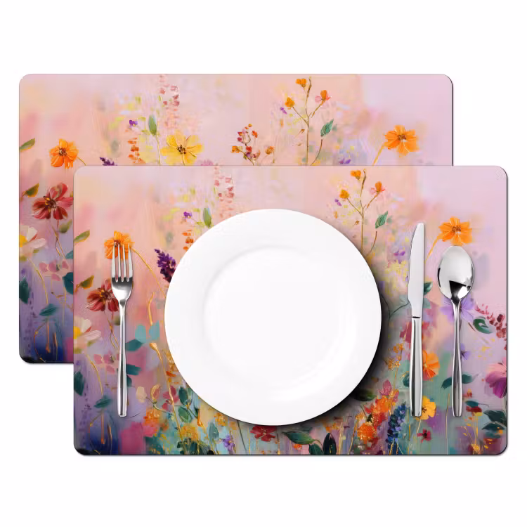Tischset - 6 Stück - Gemälde - Blumen - Abstrakt - Farbenfroh — 2
