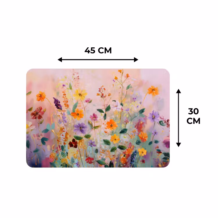 Tischset - 6 Stück - Gemälde - Blumen - Abstrakt - Farbenfroh — 3