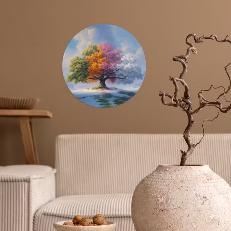 Runde Tapete - Baum - Jahreszeiten - Winter - Landschaft — 2
