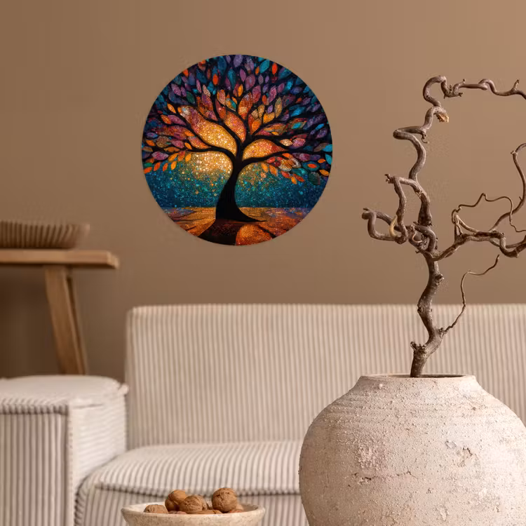 Runde Tapete - Mosaik - Bunt - Baum - Äste — 2