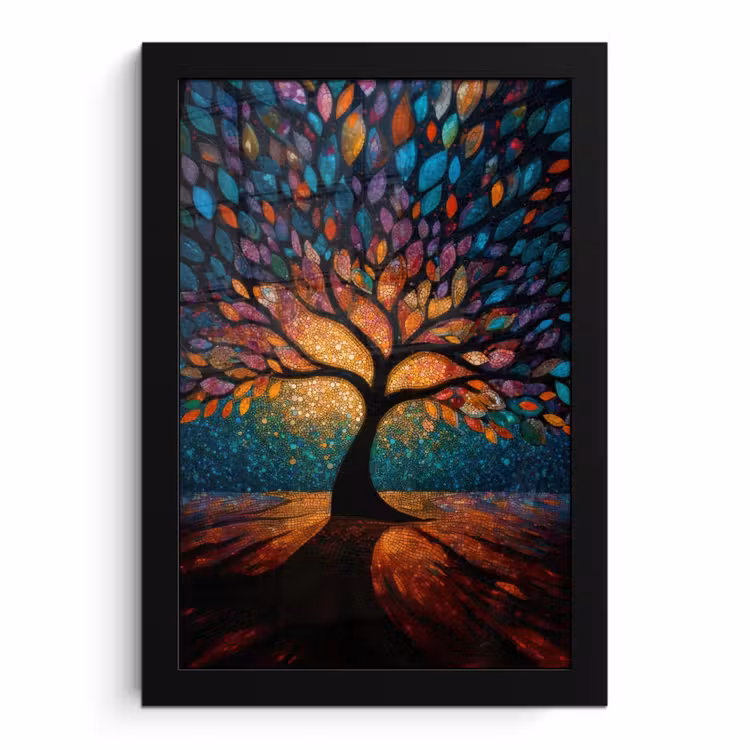 Bilder mit Rahmen - Mosaik - Bunt - Baum - Äste — 1