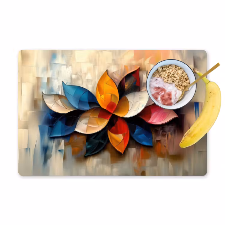 Tischset - 6 Stück - Blume - Abstrakt - Bunt - Blätter — 1