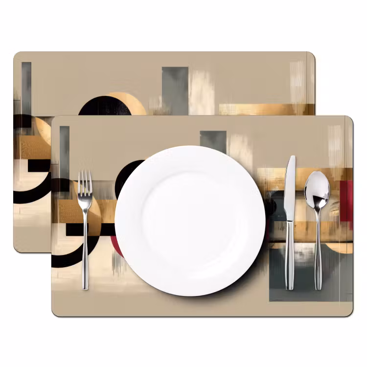 Tischset - 6 Stück - Abstrakt - Formen - Beige - Texturen — 2
